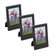 3Pcs Mini Picture Frames 2.4 Inch x 3.5 Inch Rectangle Photo Frame Black