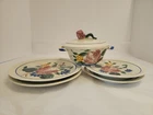Vtg Red Wing Pottery Orleans•1 Covered Soup Bowl 2 6" Bread 2 7" Snack Plates