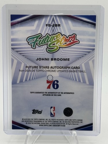 2025-26 Topps Chrome Update Series - Future Stars Autographs Johni ...