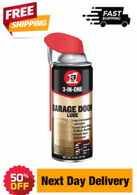 3-IN-ONE Garage Door Lubricant 11oz Smart Straw Spray 2 Ways Multi-Purpose