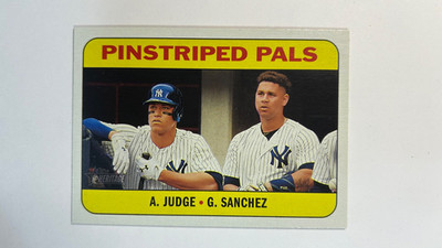 Aaron Judge Gary Sanchez 2018 Topps Heritage #183 Pinstriped Pals