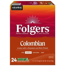 Folgers 6659 100 Colombian Coffee K-Cups 24/Box New