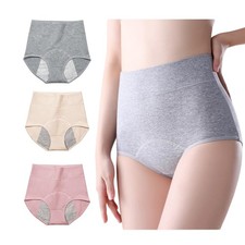 3 Pack Women's Incontinence Underwear Washable, Double Elastic High Waist Adu...