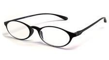 Calabria 719 Oval Lightweight Flexie Reading Glasses in Ebony Black 2.25 46 mm