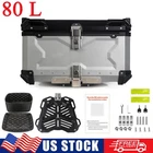 80L Motorcycle Top Case Tail Box Aluminum Luggage Scooter Trunk Storage Toolbox