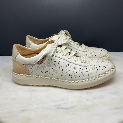 Pikolinos Mesina Shoes Womens 9-9.5 EU 40 Leather Comfort Sneakers Nata - Picture 5 of 12