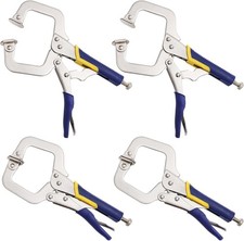 4 Pack 6 Inch Metal Face Clamps W/ Swivel Pad Adjustable C Clamp W/Rubber Handle