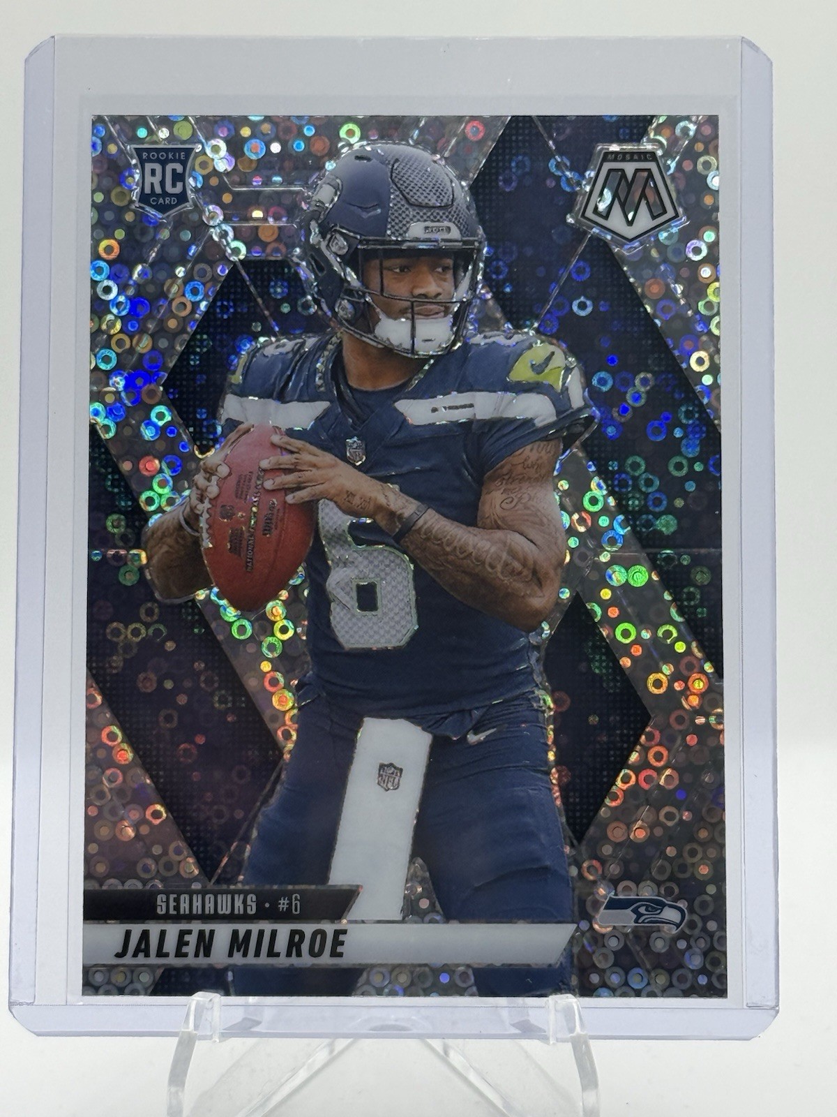 Jalen Milroe 2025 Panini Mosaic Rookie No Huddle Silver #322 Seahawks