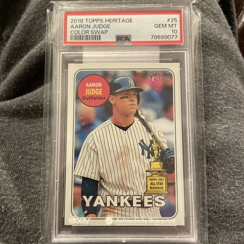 2018 Topps Heritage #25 Aaron Judge Color Swap Variation SP PSA 10