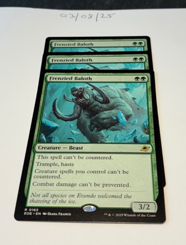 Magic the Gathering MTG Frenzied Baloth x3 Rare Cards NM/M Eternities