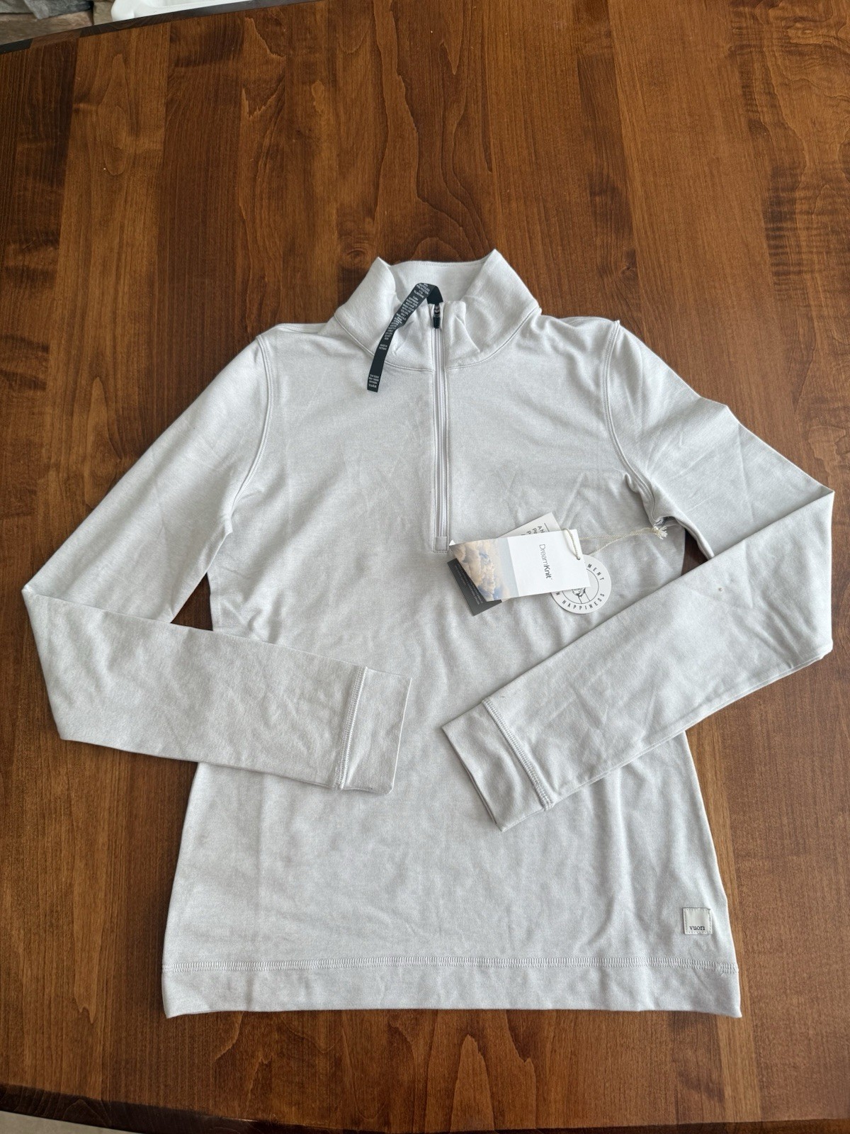 Vuori Womens Halo Essential DreamKnit Half Zip Pullover Salt Small