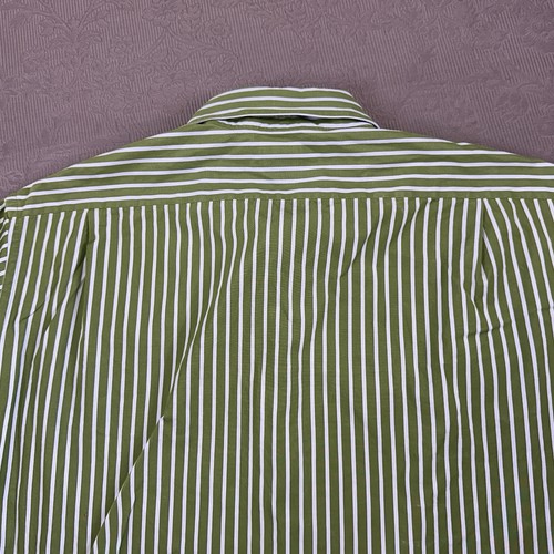 Lacoste grün gestreiftes Button-Down-Hemd Größe 17,25" x 53" - Bild 8 von 10