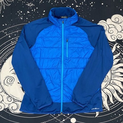 Eddie Bauer Freeheat Full Zip Long Sleeve Blue Jacket Mens Large Utility Outdoor