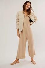 Mono Térmico Free People FP One Callie Una Pieza Piernas Anchas Espalda Abierta S NUEVO