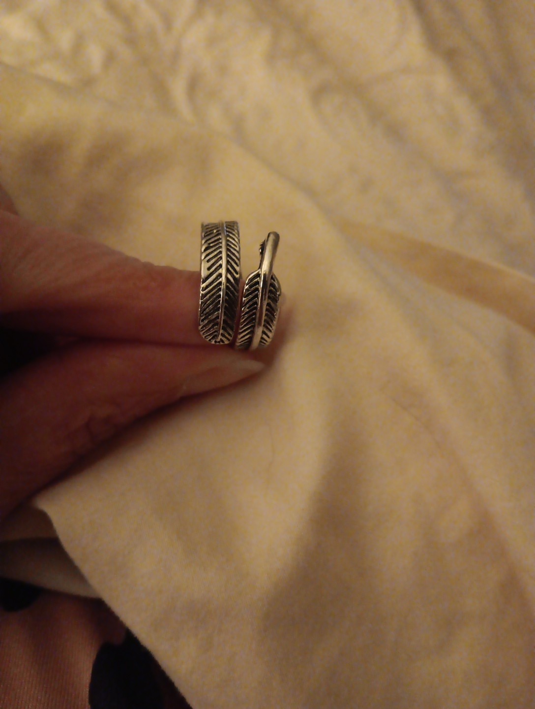 feather silver ring - image 4