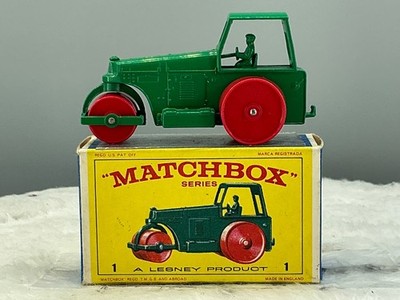 Matchbox lesney,1D Aveling Barford Road Roller,Rare E box,Mint boxed all orig.