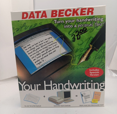 1999 Data Becker Your Handwriting Personal Font English Spanish  New