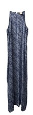 Fade to glory woman’s blue summer maxi dress 100%  rayon XL Blue geo pattern