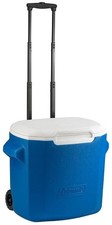Image of Coleman Cool Box 26 Litre Performance Wheeled Cooler in Blue Camping Garden BBQ