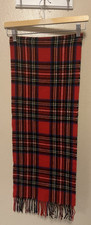 Craigmill Royal Stewart Lambswool Pure New Wool Red Plaid Scarf Fringe Scotland