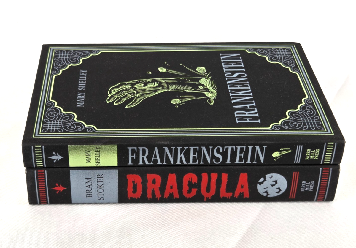 DRACULA Bram Stoker FRANKENSTEIN Mary Shelley Set of 2 Faux