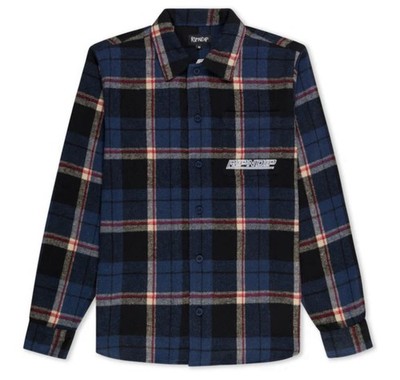 RIPNDIP Robo Button Up Flannel L (Navy) REFB33B2