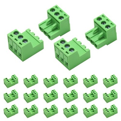 20 Pairs 3-Pin 5.08mm Pitch Pluggable PCB Screw Terminal Block Connector