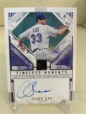2025 Panini Impeccable #TMS-CL Cliff Lee Auto Timeless Moments Signatures /35