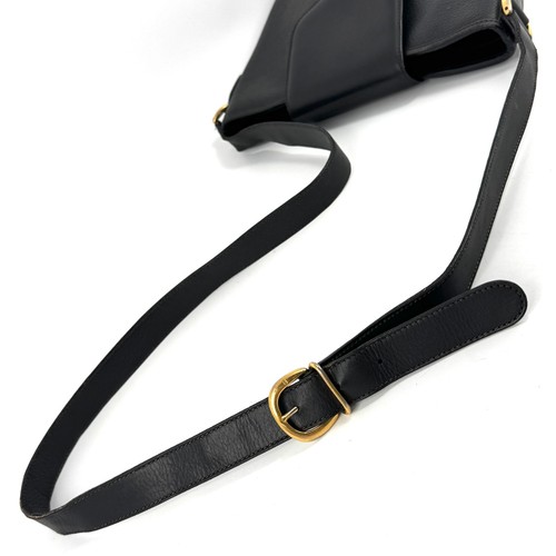 GUCCI Horse Shoe Hardware Shoulder Bag Leather Black Vintage Authentic - Picture 7 of 21