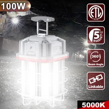 LED Temporary Work Light 100W Construction Linkable Work Light Fixture 5000K ETL