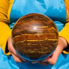 Rare 5.34LB Natural Tiger's Eye Sphere Tumbled Tiger's Eye Ball Healing 4176 — photo 4