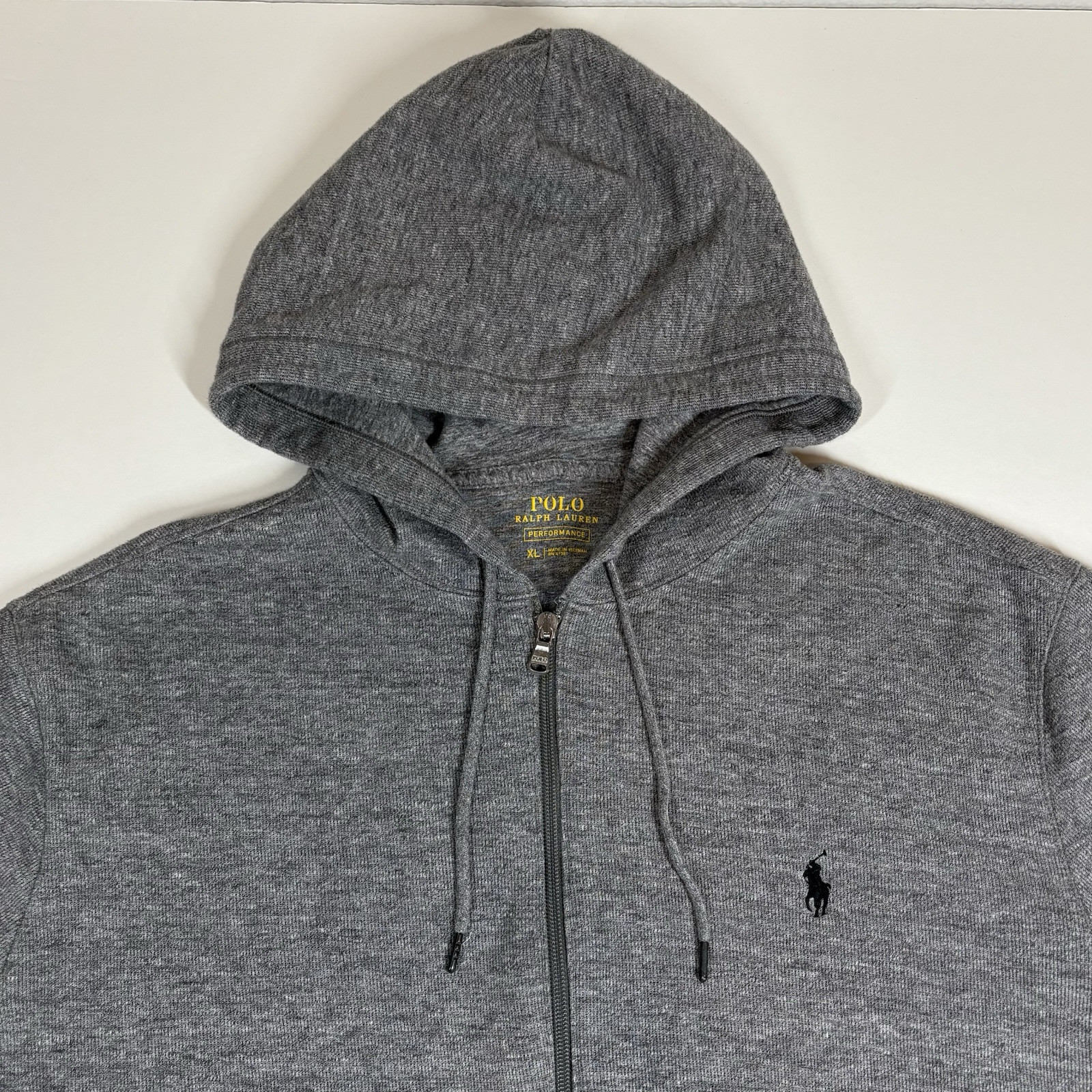 Polo Ralph Lauren Performance Jacket Uomo XL Grigio Full Zip Pony Maglia Felpa con Cappuccio Prep