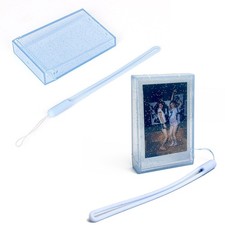 2 Set Travel Photo Holder for 3 inch Photos, Blue glitter Fits Fujifilm Ins...
