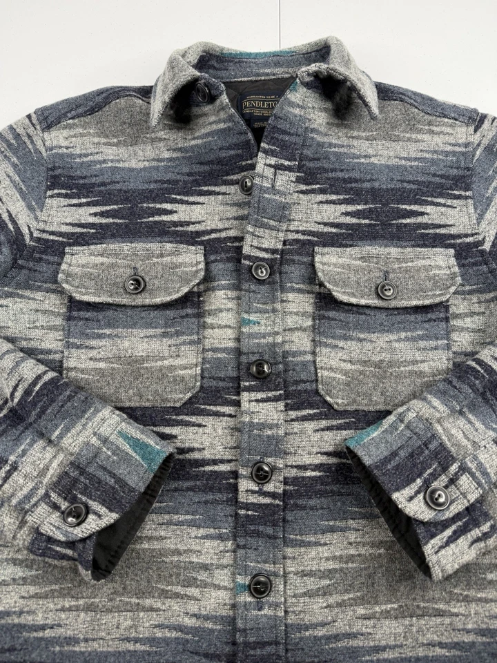 Pendleton Virgin Wool Jacket Aztec Navajo Southwestern Button Up Quilt Lined S - Image 4 of 4