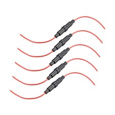 Inline Screw Type Fuse Holder 22 Gauge AWG 5Pcs for 6mm x 30mm Tube Fuse