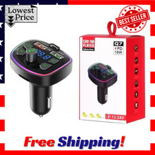 Wireless Bluetooth 5.0 FM Transmitter TYPE C Handsfree Radio Adapter USB Car MP3