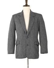 Vintage 70s Men's Grey Tweed PIONEER WEAR Suede Elbow Patch Western Blazer - 40