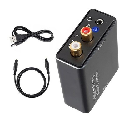 New Digital Fiber Optical Coaxial To Analog 3.5mm Audio L/R Converter Adapter