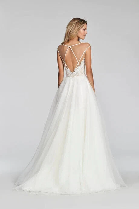 Vestido de novia Blush by Hayley Paige Val 12 encaje organza ilusión moderno 1703 EE. UU. Foto 3 de 4