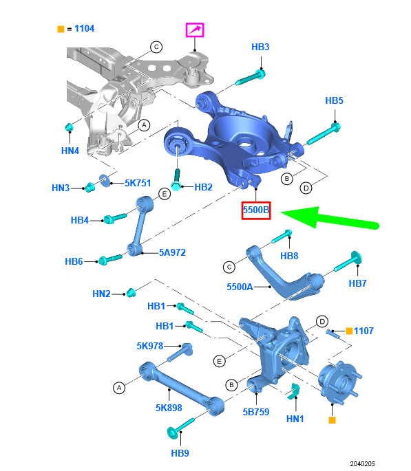 FORD MONDEO MK5 HINTEREN LINKEN AUFHÄNGUNGSARMS EINLSSY GS7C 5K652  