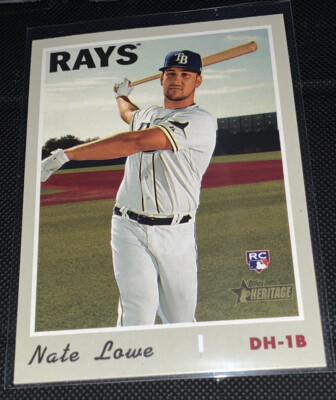 2019 Topps Heritage Nate Lowe (Nathaniel) Rookie Tampa Bay Rays #604 ...