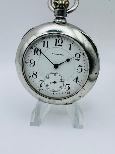 1907 WALTHAM VANGUARD - 18 SIZE, 23 JEWEL - RAILROAD GRADE POCKET WATCH RUNNING - Picture 8 of 21