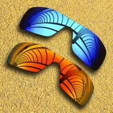 US Polarized 2 Pcs Lenses Replacement for-Oakley Batwolf - Ice Blue Orange Red