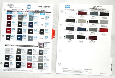 1999 JAGUAR PPG AND DUPONT  COLOR PAINT CHIP CHARTS ALL MODELS  ORIGINAL 