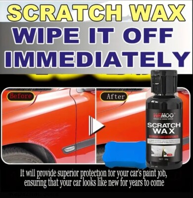 Auto Hand Politur Set | SCRATCH WAX | Polish&Wax + Schwamm&Tuch | Lack polieren