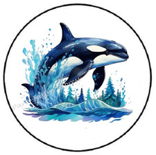 BEAUTIFUL ORCA WHALE ENVELOPE SEALS LABELS STICKERS PARTY FAVORS