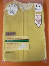 Vintage Sears Roebuck And Co Yellow Blanket Sleeper 1 B NOS USA 13-16 Lbs Fleece