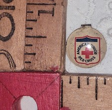 Vntg Tin/Enamel American Red Cross Junior Tab Pin USA Made
