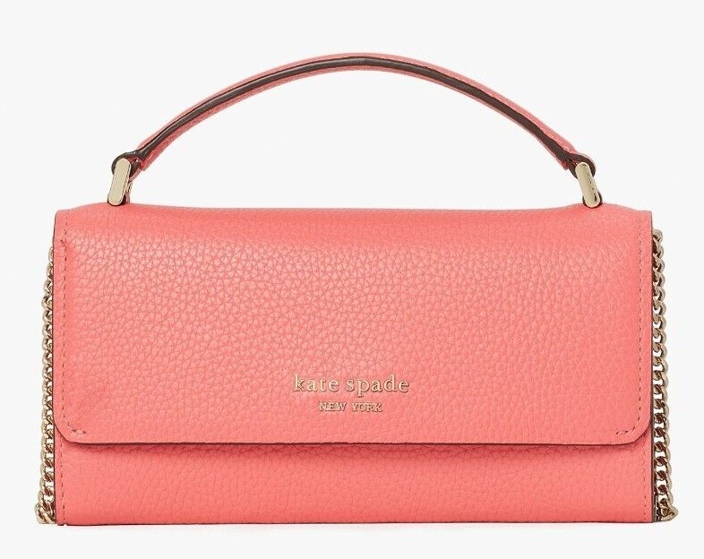NWB Kate Spade Roulette Peach Leather Crossbody Chain PWR00383