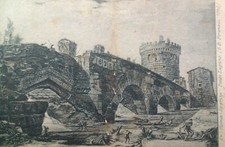 Rome Italy Postcard Early 1900s Rare Lugano Bridge Stamp 1928 